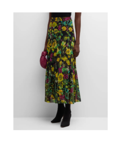 Image of sale on Floral-print A-line Tulle Maxi Skirt