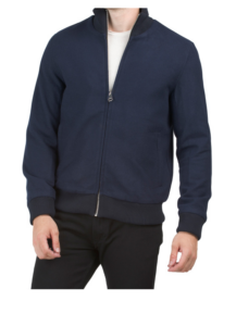 Image of sale on Wool Blend Full Zip Bomber Jacket
