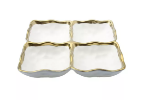 Image of sale on 4 Sectional Relish Dish with Rim