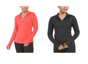 Image of sale on Long Sleeve Quarter Zip Mock Neck Top