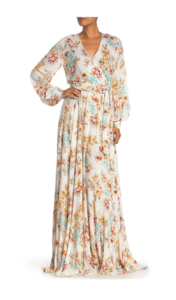 Image of sale on Lilypad Floral Print Surplice Maxi Dress