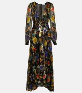 Image of sale on Meera Floral Fil Coupé Silk-blend Gown