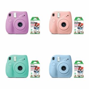 Image of sale on Fujifilm Instax Mini 7+ Exclusive Blister Bundle with Bonus Pack of Film (10-pack Mini Film), Seafoam Green