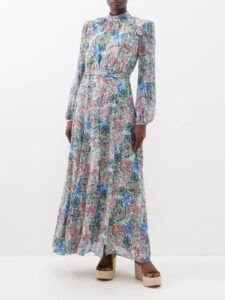 Image of sale on Jacqui-b Printed Silk Maxi Dress