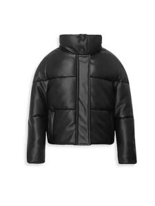 Image of sale on Little Girl’s & Girl’s Jemma Vegan Leather Puffer Jacket