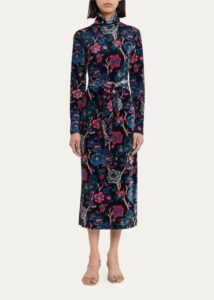 Image of sale on Piper Velvet Belted Turtleneck Midi Dress