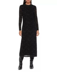 Image of sale on Optical Wiggle Mesh Midi Dress