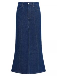 Image of sale on Melanie Flared Denim Midi-skirt