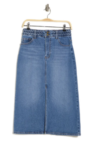 Image of sale on Braided Waist Denim Midi Skirt