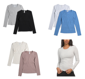 Image of sale on 2pk Heavenly Rib Kathleen Full Length Long Sleeve Tops