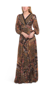 Image of sale on Chiffon V-neck Patchwork Gown