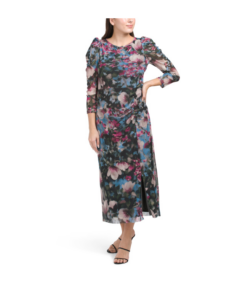 Image of sale on Puff Sleeve Midi Dress