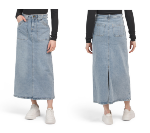 Image of sale on Midi Denim Skirt with Porkchop Pockets