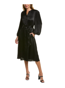 Image of sale on Satin Midi Shirt Dress