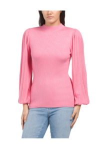 Image of sale on Glossy Pleated Sleeves Sweater