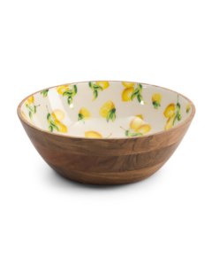 Image of sale on Lemon Wood and Enamel Salad Bowl