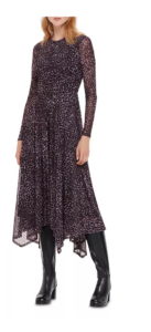 Image of sale on Feather Leopard Print Mesh Midi Dress