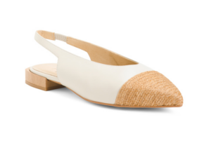 Image of sale on Leather Flats with Raffia Toe