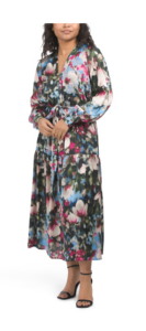 Image of sale on Soft V-neck Tiered Midi Dress