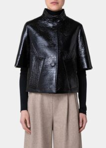 Image of sale on Short Patent Vegan Leather Jacket