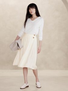 Image of sale on Crepe Pintuck Midi Skirt