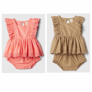 Image of sale on Baby Eyelet Two-piece Outfit Set