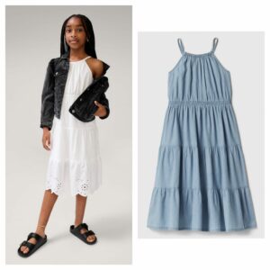 Image of sale on Kids Tiered High Neck Midi Dress