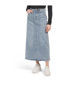Image of sale on Midi Denim Skirt with Porkchop Pockets