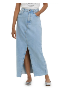 Image of sale on Slit Front Denim Skirt