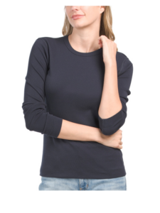 Image of sale on Crew Neck Long Sleeve Top