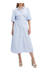 Image of sale on Stripe Cutout Midi Shirtdress