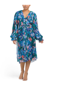 Image of sale on Milo Floral Print Pleated Midi Dress