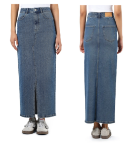 Image of sale on Kath Front Slit Denim Maxi Skirt
