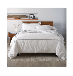 Image of sale on Cotton Percale 3-piece Duvet Set with Satin Stitching