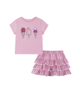Image of sale on T-shirt & Tiered Skirt Set