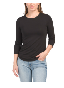 Image of sale on Three-quarter Sleeve Curved Hem Top