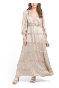 Image of sale on Plisse Ruffle Maxi Dress