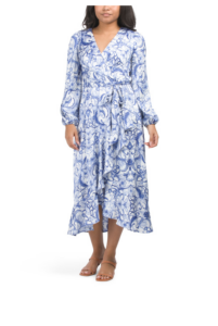 Image of sale on Ruffle Faux Wrap Dress