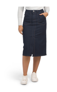 Image of sale on Rinse Midi Skirt with Angled Front Pockets