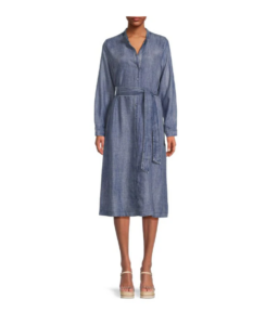 Image of sale on Long Sleeve Denim Midi Dress