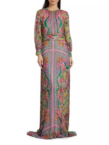 Image of sale on Patchwork Pleated Chiffon Maxi Dress