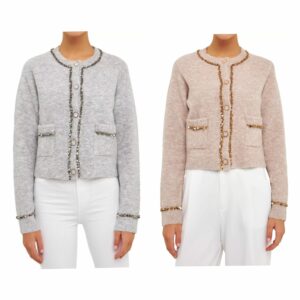 Image of sale on Sequins Trim Cardigan