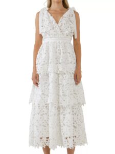 Image of sale on Shoulder Strap Detailed Tiered Maxi Dress