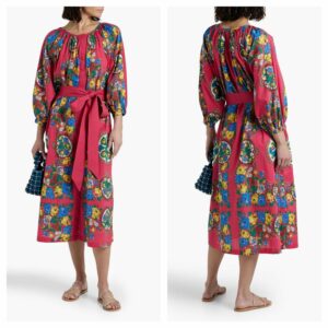 Image of sale on Simone Printed Cotton-poplin Midi Dress