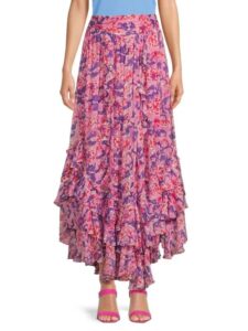 Image of sale on Metallic Print A-line Maxi Skirt