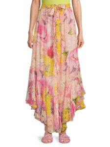 Image of sale on Floral a Line Midi Skirt