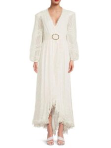 Image of sale on Shark Hem Belted Maxi Dress