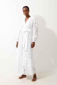 Image of sale on Cotton Eyelet Woven Maxi Dress