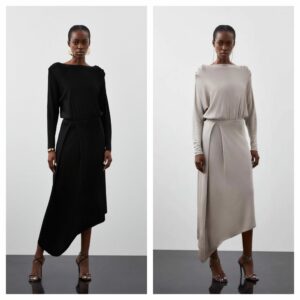 Image of sale on Knit Round Sleeve Midaxi Dress