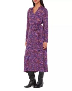 Image of sale on Mottled Leopard Print Midi Dress